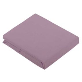 Drap Plat Uni en 100 % Coton (180x290 cm - Vieux rose)