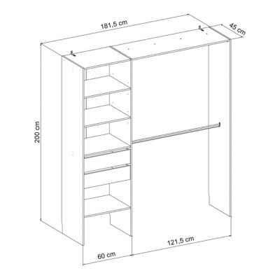 Dressing 200X181X45 Chêne Zodiak 1/2