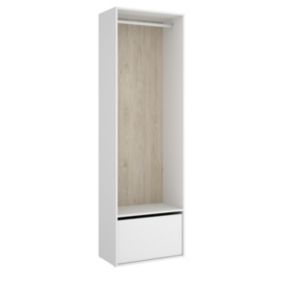 Dressing avec porte chaussure et fond d'arrière réversible coloris chêne naturel, blanc