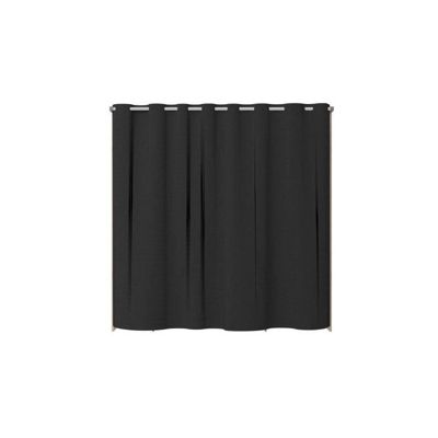 Dressing avec rideau - Decor chene jackson et noir - L 198 x P 48 x H 203 cm - COMO