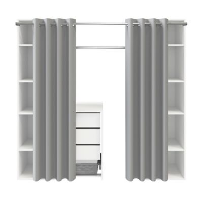 Dressing avec rideau et partition blanc GoodHome Atomia H. 187,5 x L