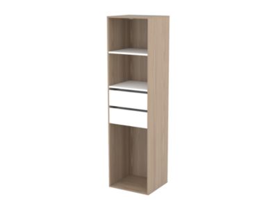 Dressing bicolore 2 tiroirs GoodHome Atomia H. 187,5 x L. 50 x P. 45 cm