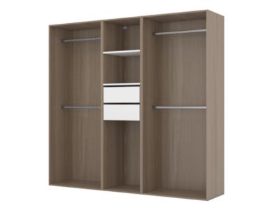 Dressing bicolore 4 penderies et 2 tiroirs GoodHome Atomia H. 187,5 x L. 200 x P. 45 cm