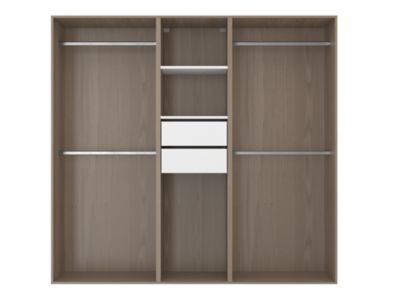 Dressing bicolore 4 penderies et 2 tiroirs GoodHome Atomia H. 187,5 x L. 200 x P. 45 cm