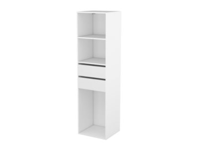 Dressing blanc 2 tiroirs GoodHome Atomia H. 187,5 x L. 50 x P. 45 cm