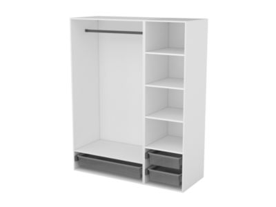 Dressing blanc 3 paniers GoodHome Atomia H. 187,5 x L. 150 x P. 58 cm