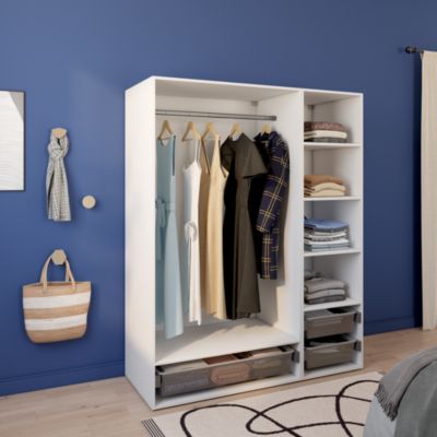 Dressing blanc 3 paniers GoodHome Atomia H. 187,5 x L. 150 x P. 58 cm