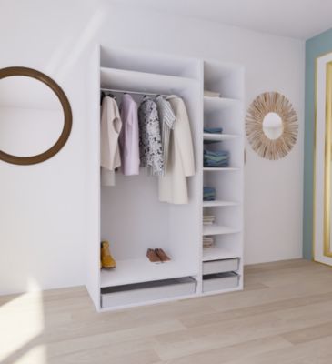 Dressing blanc 3 paniers GoodHome Atomia H. 225 x L. 150 x P. 58 cm