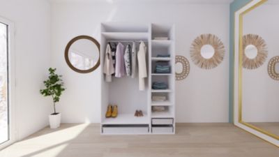 Dressing blanc 3 paniers GoodHome Atomia H. 225 x L. 150 x P. 58 cm