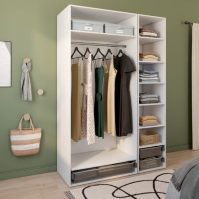 Dressing blanc 3 paniers GoodHome Atomia H. 225 x L. 150 x P. 58 cm