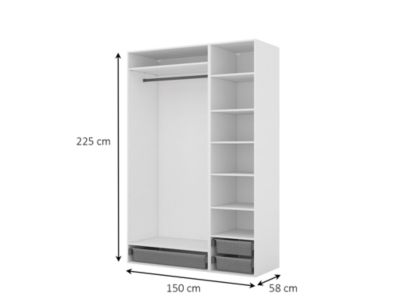 Dressing blanc 3 paniers GoodHome Atomia H. 225 x L. 150 x P. 58 cm