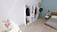 Dressing blanc 4 penderies et 2 tiroirs GoodHome Atomia H. 187,5 x L. 200 x P. 45 cm