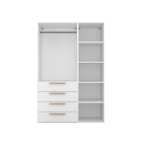 Dressing blanc 4 tiroirs GoodHome Atomia H. 187,5 x L. 125 x P. 58 cm