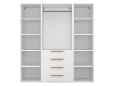 Dressing blanc 4 tiroirs GoodHome Atomia H. 187,5 x L. 175 x P. 58 cm
