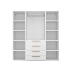 Dressing blanc 4 tiroirs GoodHome Atomia H. 187,5 x L. 175 x P. 58 cm