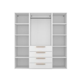 Dressing blanc 4 tiroirs GoodHome Atomia H. 187,5 x L. 175 x P. 58 cm