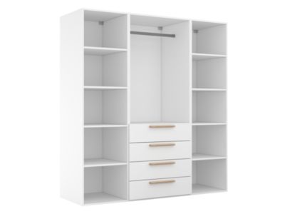 Dressing blanc 4 tiroirs GoodHome Atomia H. 187,5 x L. 175 x P. 58 cm