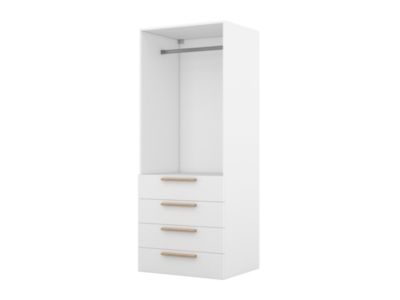 Dressing blanc 4 tiroirs GoodHome Atomia H. 187,5 x L. 75 x P. 58 cm