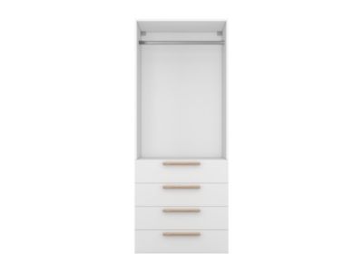 Dressing blanc 4 tiroirs GoodHome Atomia H. 187,5 x L. 75 x P. 58 cm