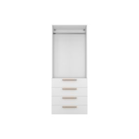 Dressing blanc 4 tiroirs GoodHome Atomia H. 187,5 x L. 75 x P. 58 cm