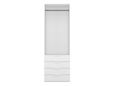 Dressing blanc 4 tiroirs GoodHome Atomia H. 225 x L. 75 x P. 58 cm