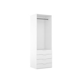 Dressing blanc 4 tiroirs GoodHome Atomia H. 225 x L. 75 x P. 58 cm