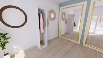 Dressing blanc avec penderie GoodHome Atomia H. 225 x L. 50 x P. 58 cm