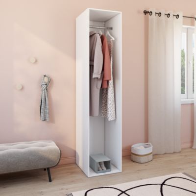 Dressing blanc avec penderie GoodHome Atomia H. 225 x L. 50 x P. 58 cm