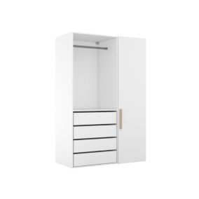 Dressing blanc avec porte 4 tiroirs GoodHome Atomia H. 187,5 x L. 125 x P. 58 cm