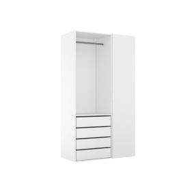 Dressing blanc avec porte et 4 tiroirs GoodHome Atomia H. 225 x L. 125 x P. 58 cm