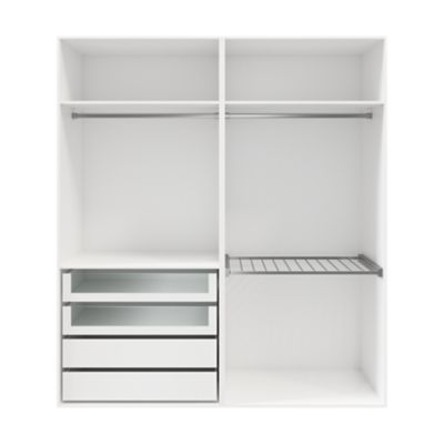 Dressing blanc avec porte-pantalons GoodHome Atomia H. 225 x L. 200 x P. 58 cm