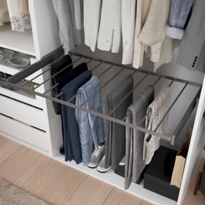 Dressing blanc avec porte-pantalons GoodHome Atomia H. 225 x L. 200 x P. 58 cm