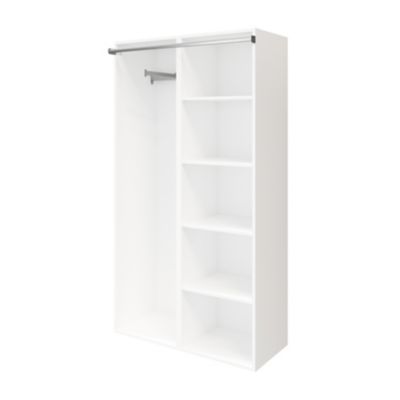 Dressing blanc avec rideau et tringle coulissante GoodHome Atomia H. 187,5 x L. 100 x P. 50,5 cm