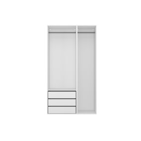 Dressing blanc double penderie 3 tiroirs GoodHome Atomia H. 225 x L. 125 x P. 58 cm