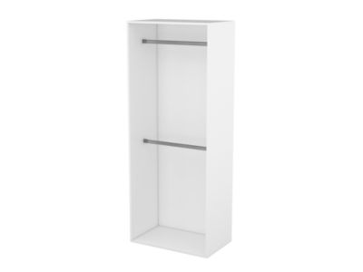 Dressing blanc double penderie GoodHome Atomia H. 187,5 x L. 75 x P. 45 cm