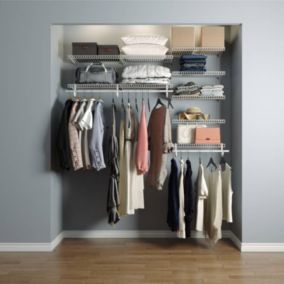 Dressing crémaillère - Étagère mural industriel - Modulable - Blanc - 40 pièces - 1,81x1,22M