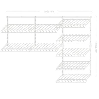 Dressing crémaillère - Étagère mural industriel - Modulable - Blanc - 40 pièces - 1,81x1,22M