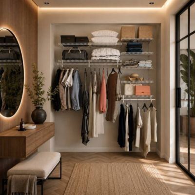 Dressing crémaillère - Étagère mural industriel - Modulable - Blanc - 40 pièces - 1,81x1,22M
