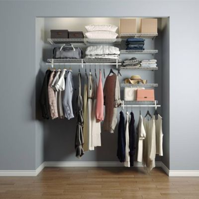 Dressing crémaillère - Étagère mural industriel - Modulable - Blanc - 40 pièces - 1,81x1,22M