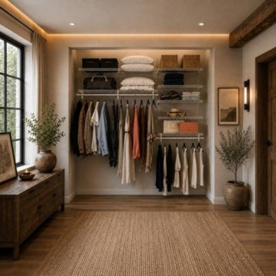 Dressing crémaillère - Étagère mural industriel - Modulable - Blanc - 40 pièces - 1,81x1,22M