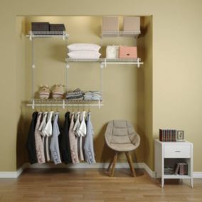 Dressing crémaillère - Étagère mural industriel - Modulables - Blanc - 36 pièces - 1,88x1,22M