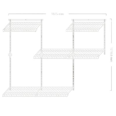 Dressing crémaillère - Étagère mural industriel - Modulables - Blanc - 36 pièces - 1,88x1,22M