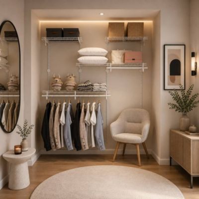 Dressing crémaillère - Étagère mural industriel - Modulables - Blanc - 36 pièces - 1,88x1,22M