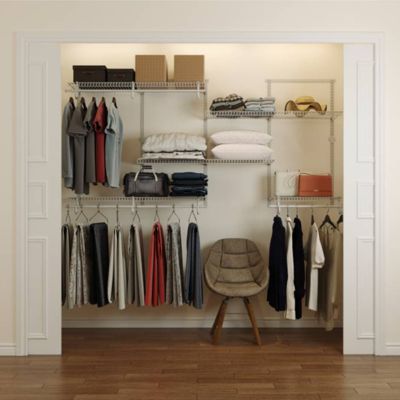 Dressing crémaillère - Étagère mural industriel - Modulables - Blanc - 47 pièces - 2,38x1,22M