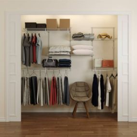 Dressing crémaillère - Étagère mural industriel - Modulables - Blanc - 47 pièces - 2,38x1,22M