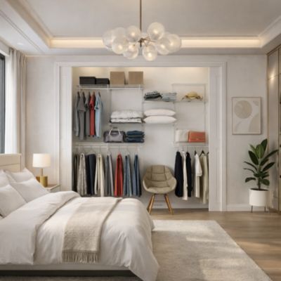 Dressing crémaillère - Étagère mural industriel - Modulables - Blanc - 47 pièces - 2,38x1,22M