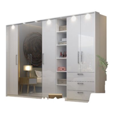 Dressing dangle MODULO Blanc brillant LED & étagères inclus ...
