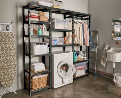 dressing metal Dressing de garage en métal noir 13 plateaux H. 192 x L. 190 x P. 40
