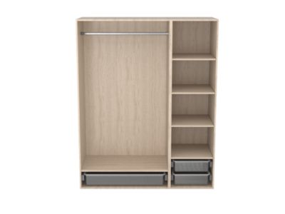 Dressing effet chêne 3 paniers GoodHome Atomia H. 187,5 x L. 150 x P. 58 cm