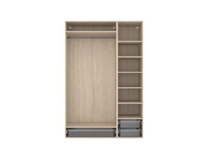 Dressing effet chêne 3 paniers GoodHome Atomia H. 225 x L. 150 x P. 58 cm